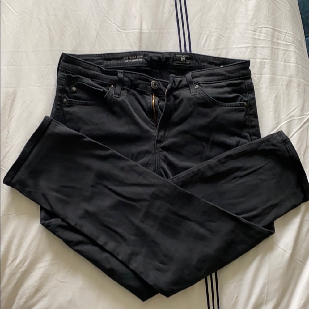 AG Prima Crop Mid Rise Cigarette Crop in Black